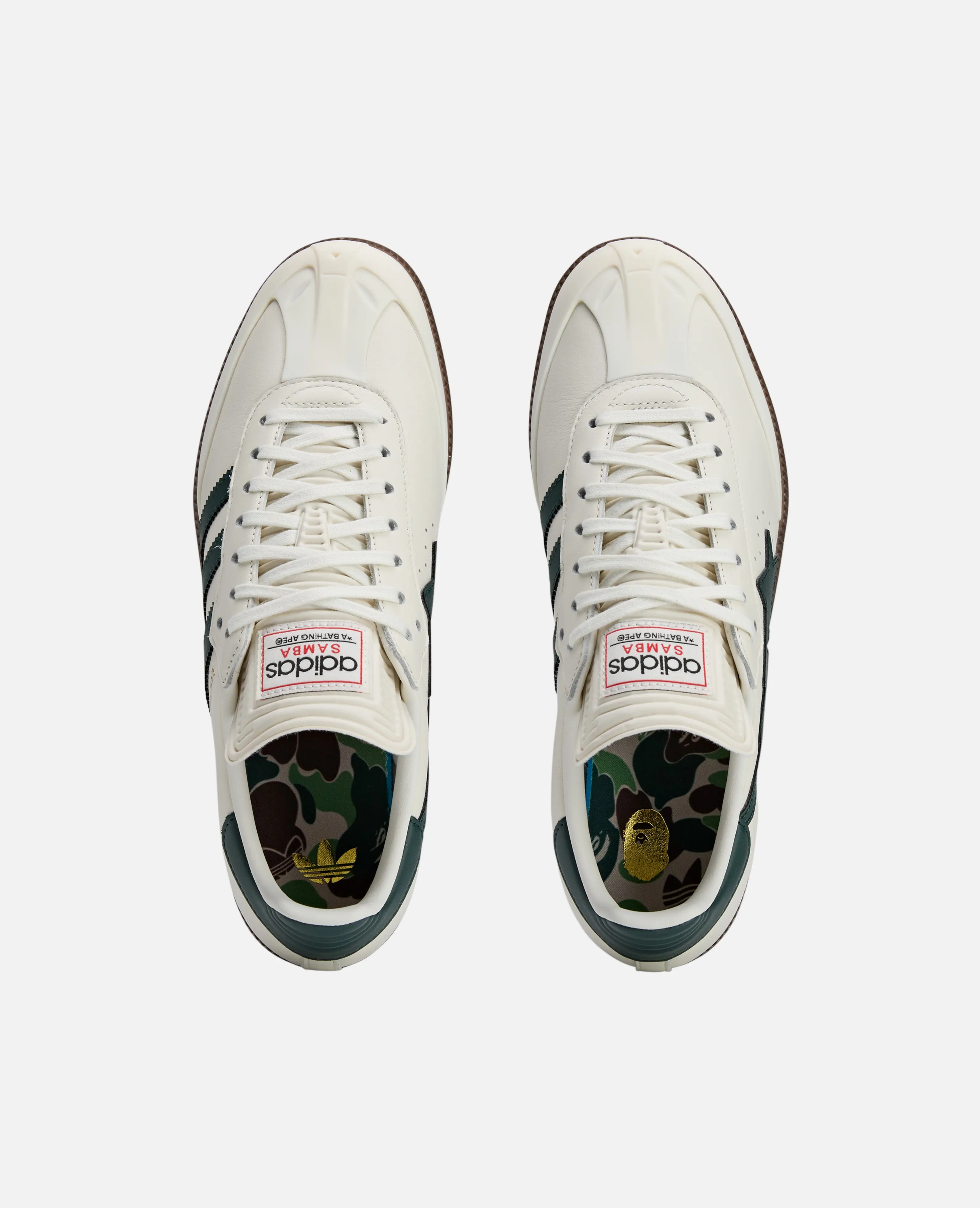 Adidas x Bape Samba OWhite (OWHITE/SHAGRN/GUM) - Image 4