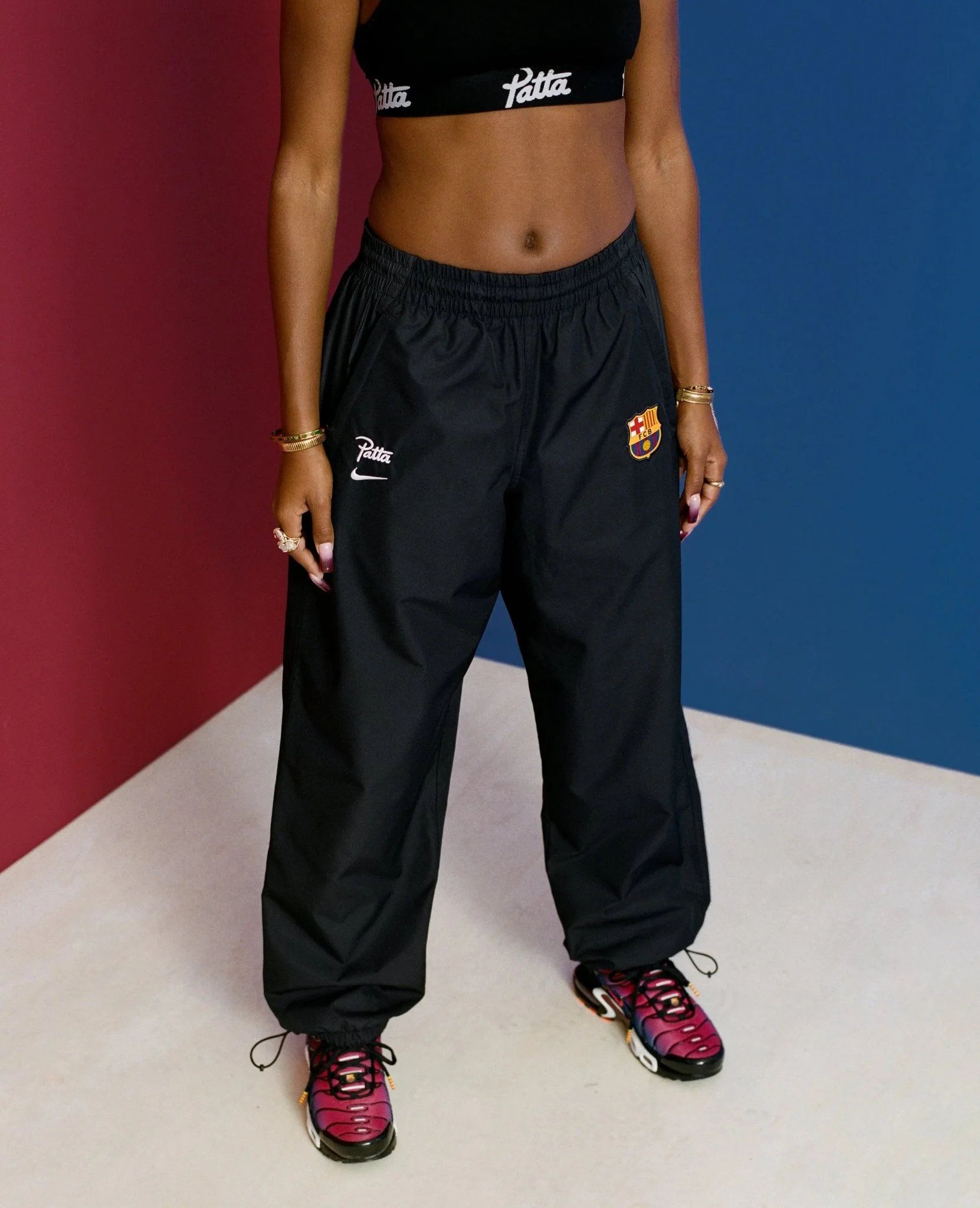 FCB x Patta Culers del Món Track Pants (Black/White) - Image 5