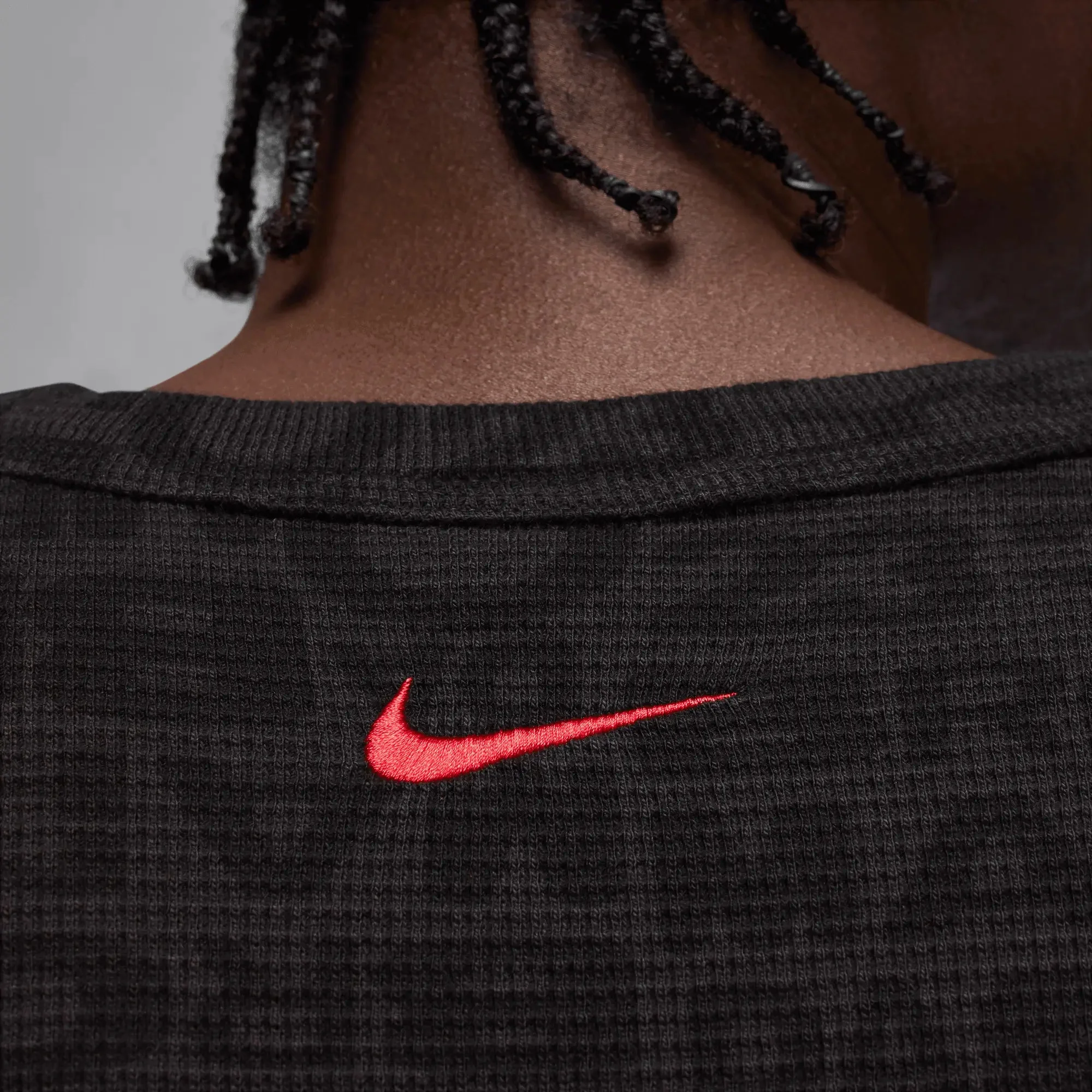Jordan x Awake NY Thermal Shirt (Black/Black/White/University Red) - Image 3