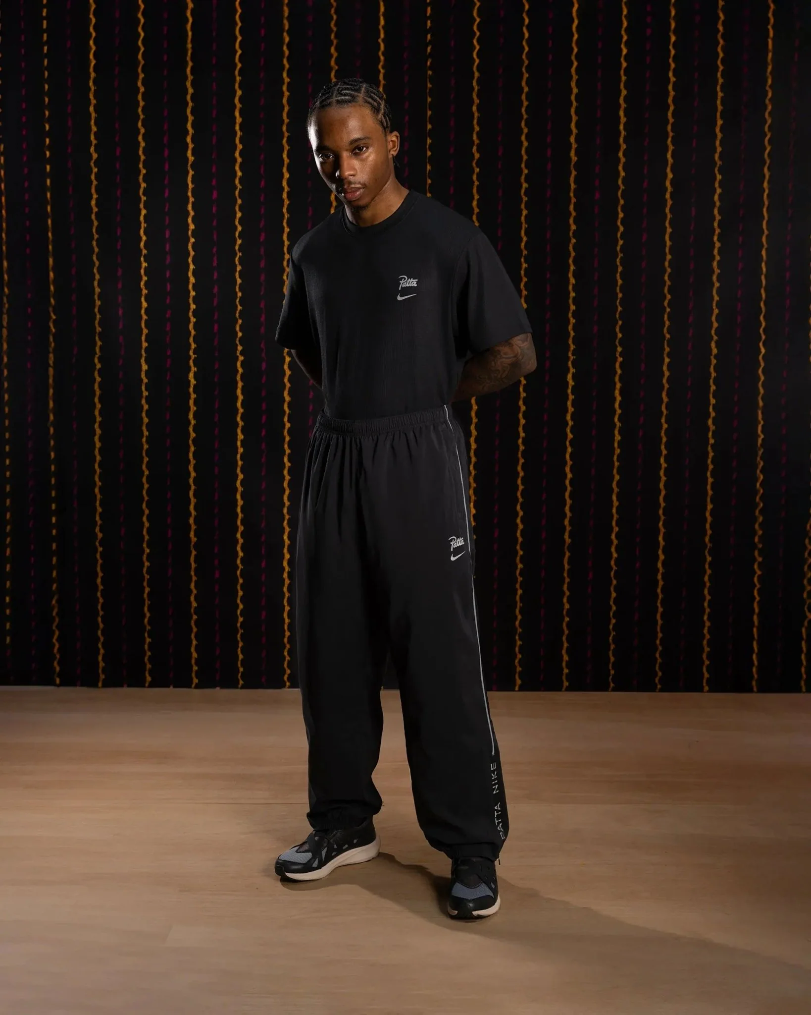 Nike x Patta Running Team Track Pants (Black) - Image 3