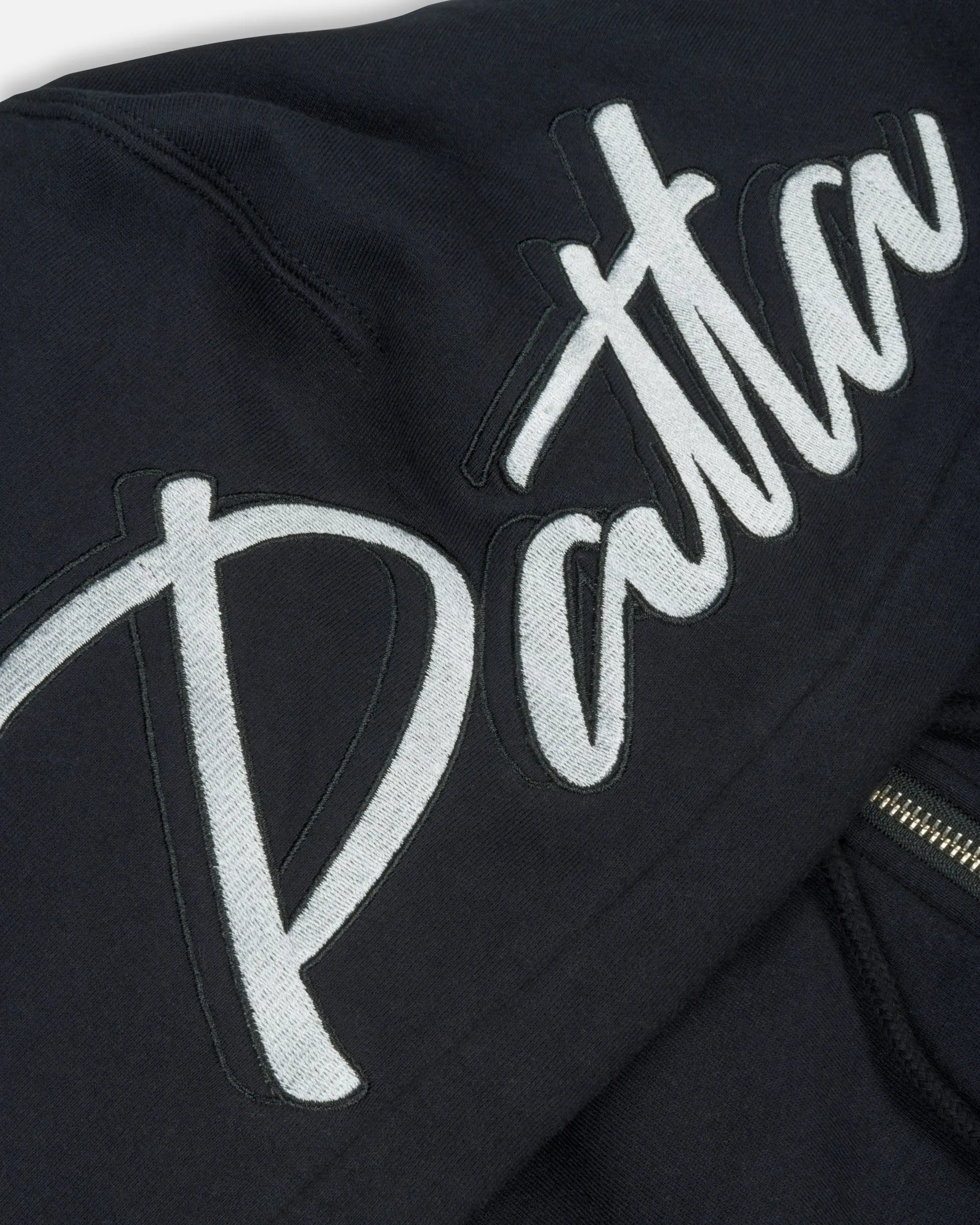 Patta Embro Classic Zip Up Hooded Sweater (Black) - Image 6
