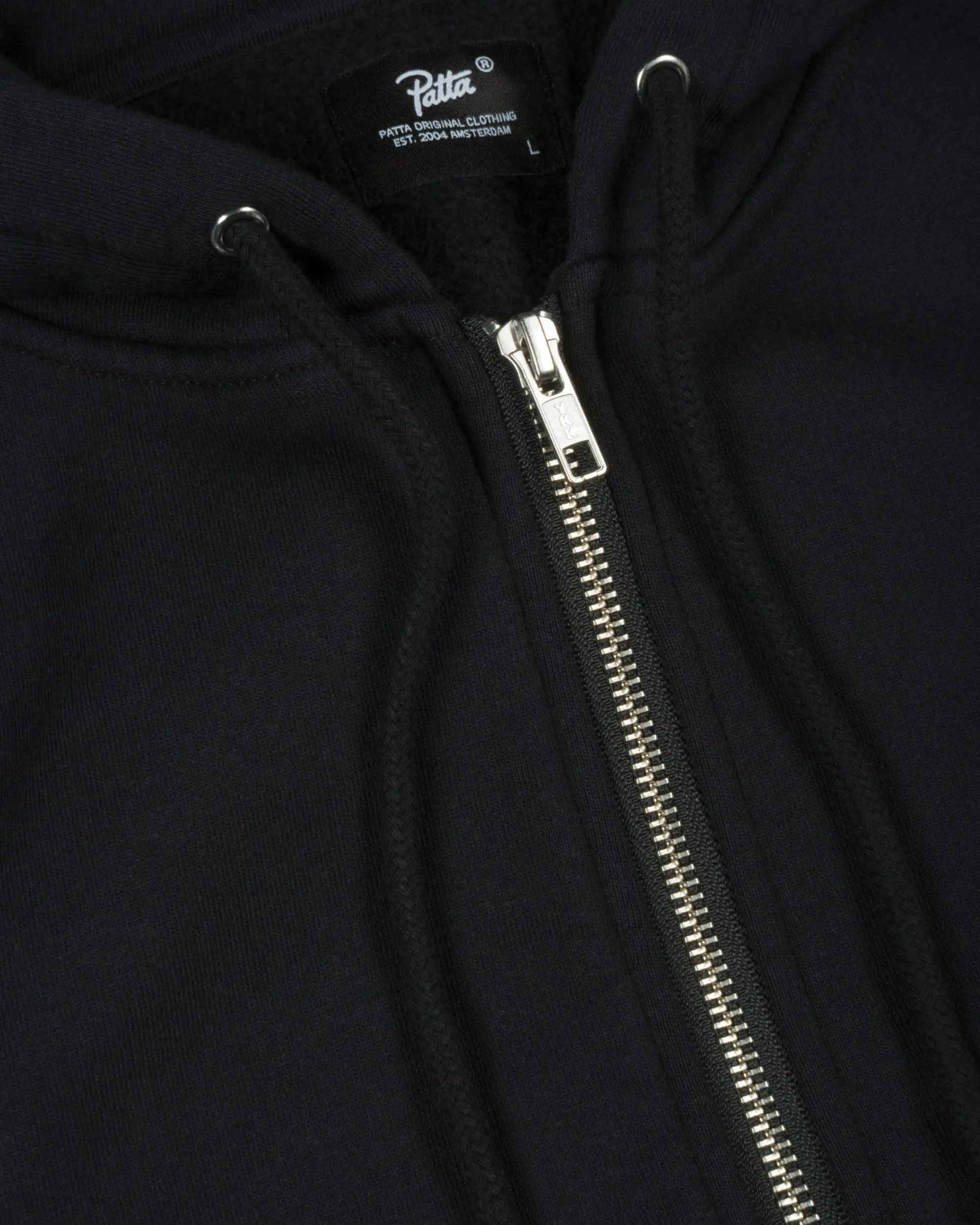 Patta Embro Classic Zip Up Hooded Sweater (Black) - Image 7