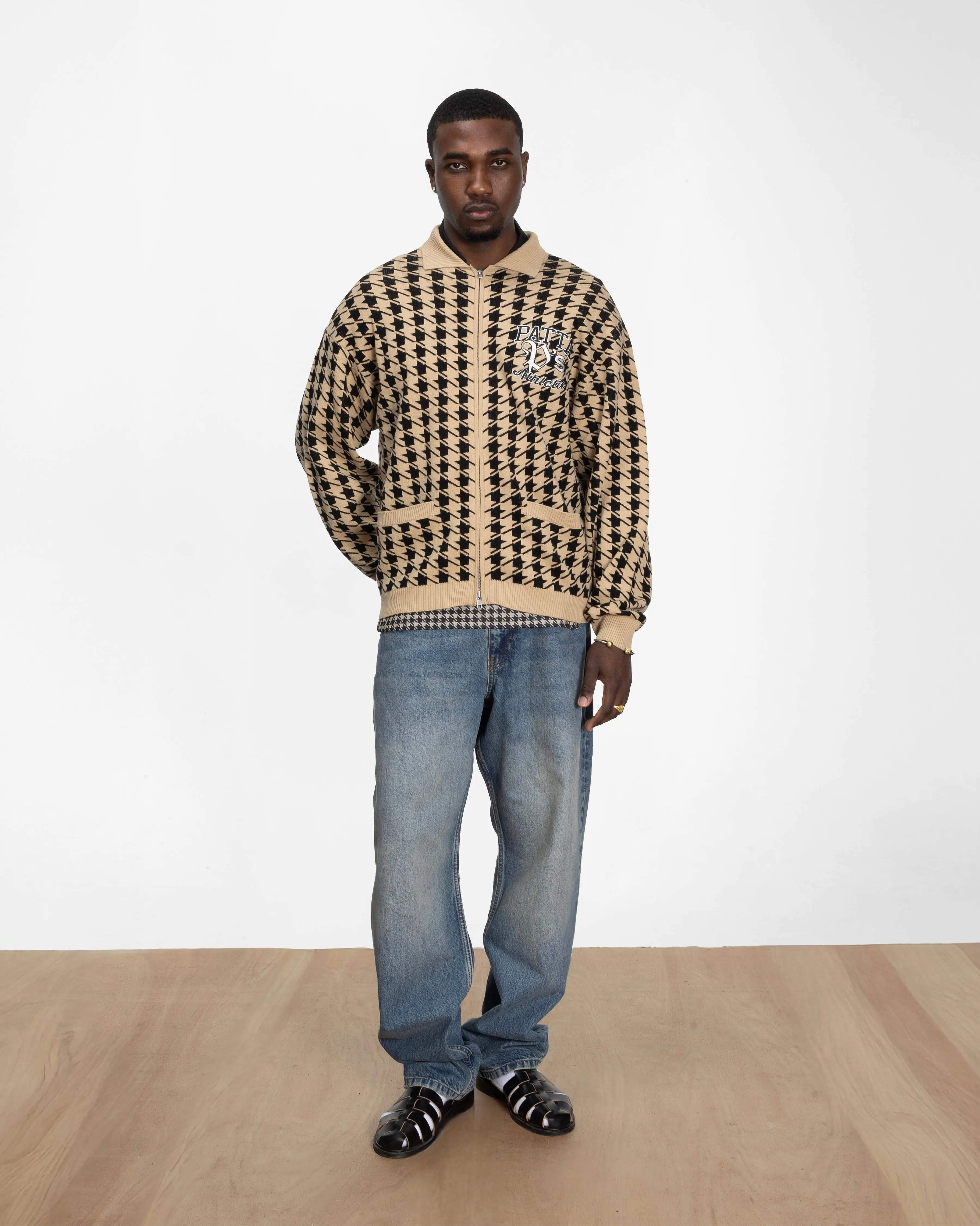 Patta Houndstooth Cardigan (Irish Cream) - Image 5