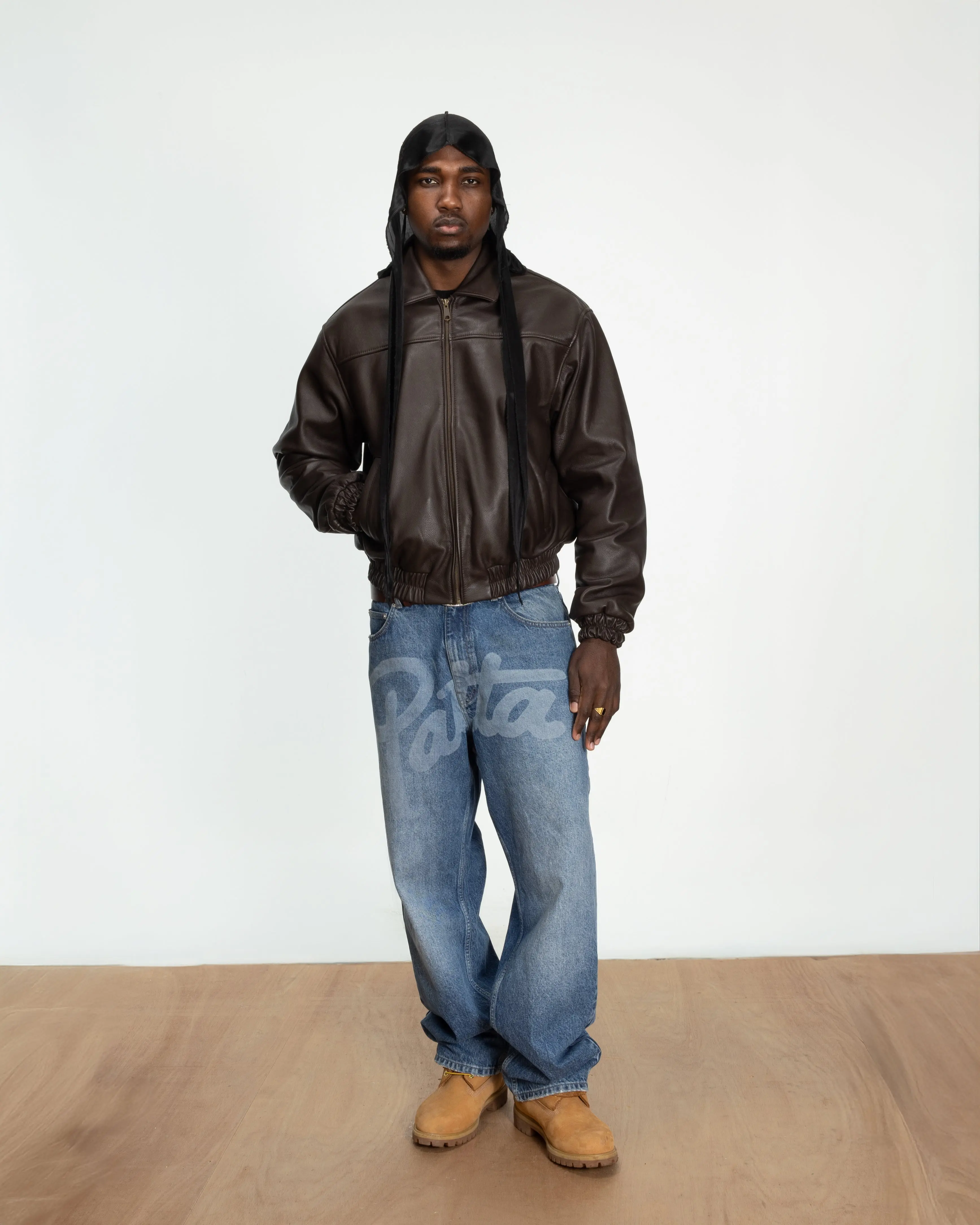 Patta Leather Bomber Jacket (Coffee Bean) - Image 4
