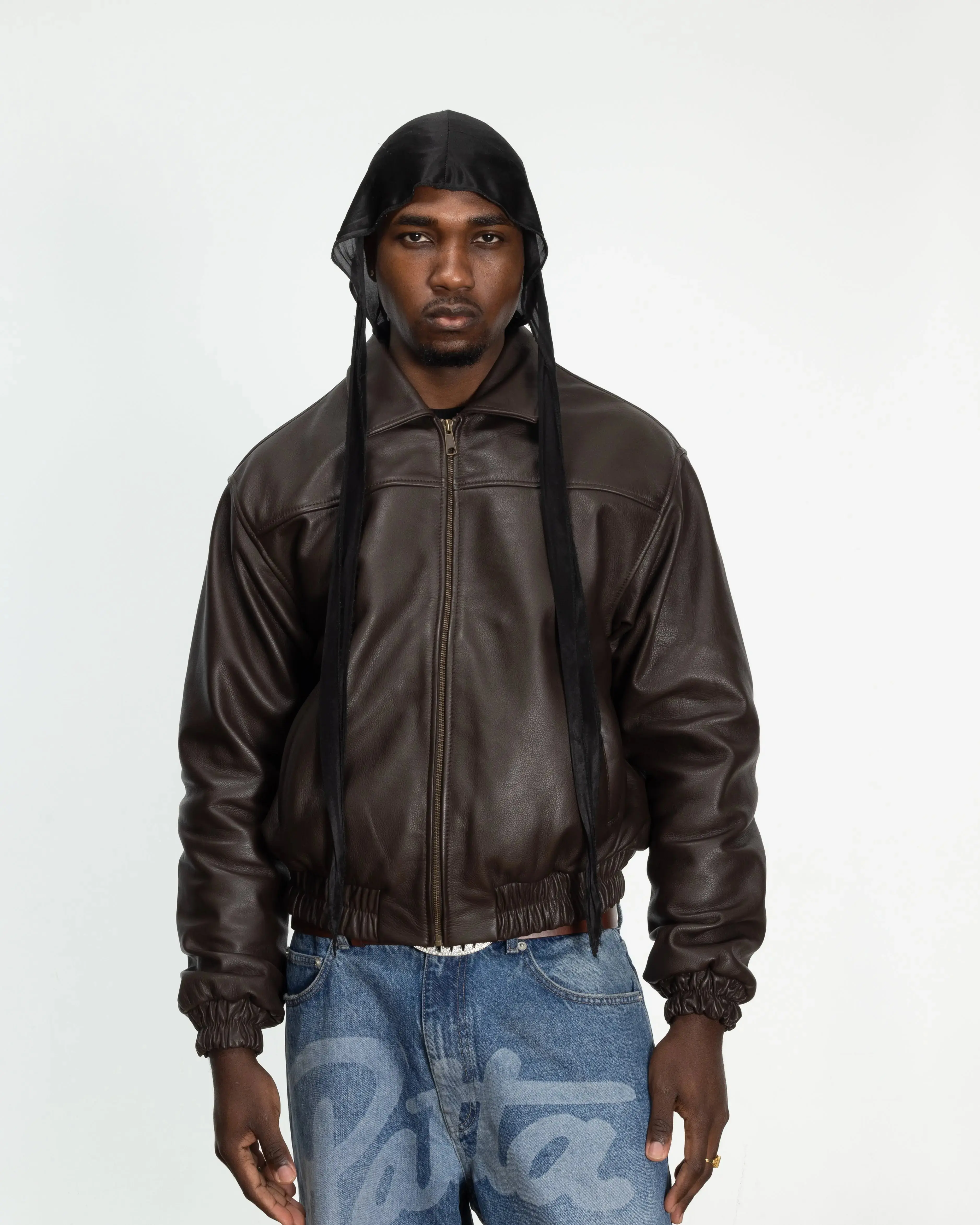 Patta Leather Bomber Jacket (Coffee Bean) - Image 7