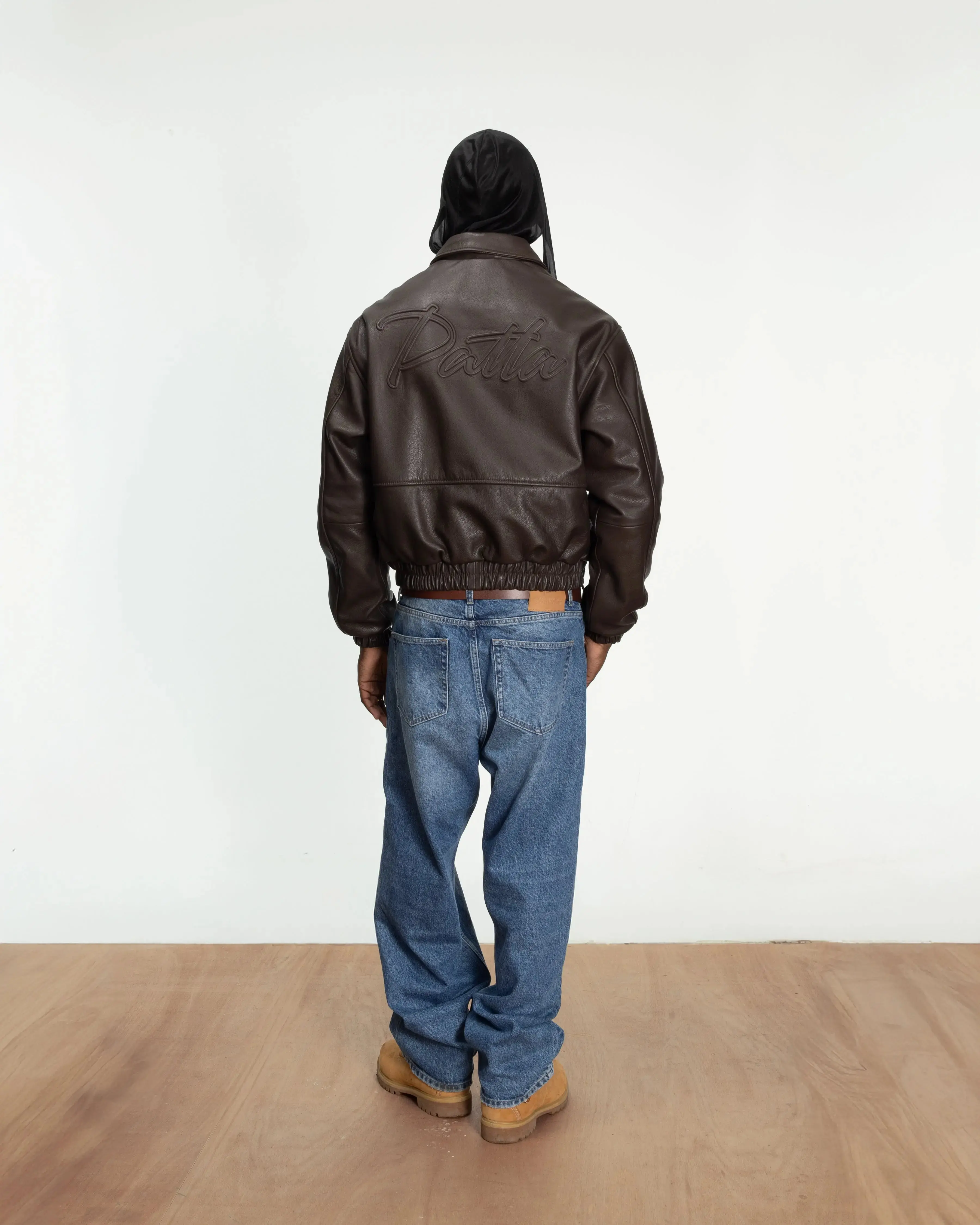 Patta Leather Bomber Jacket (Coffee Bean) - Image 8