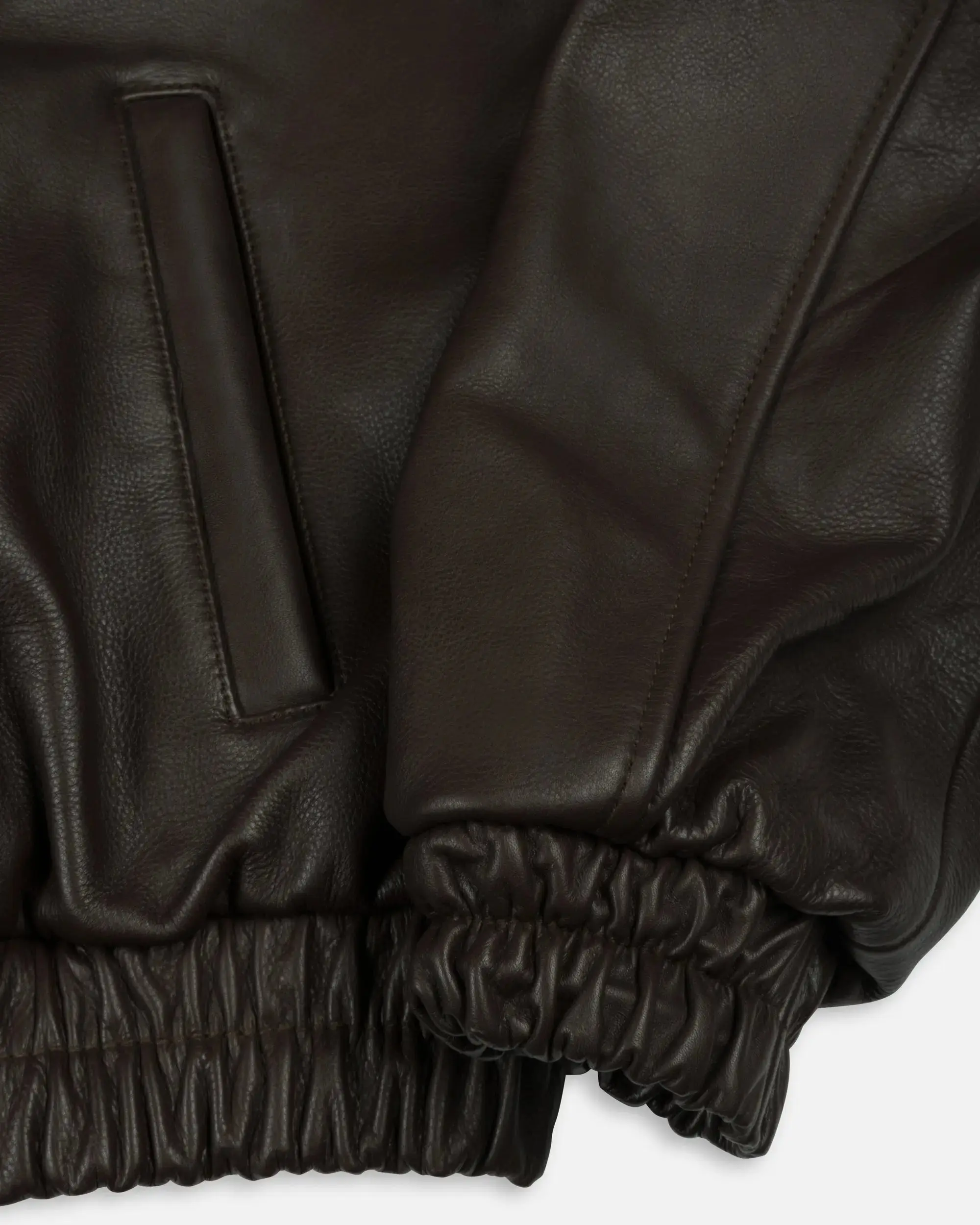 Patta Leather Bomber Jacket (Coffee Bean) - Image 9