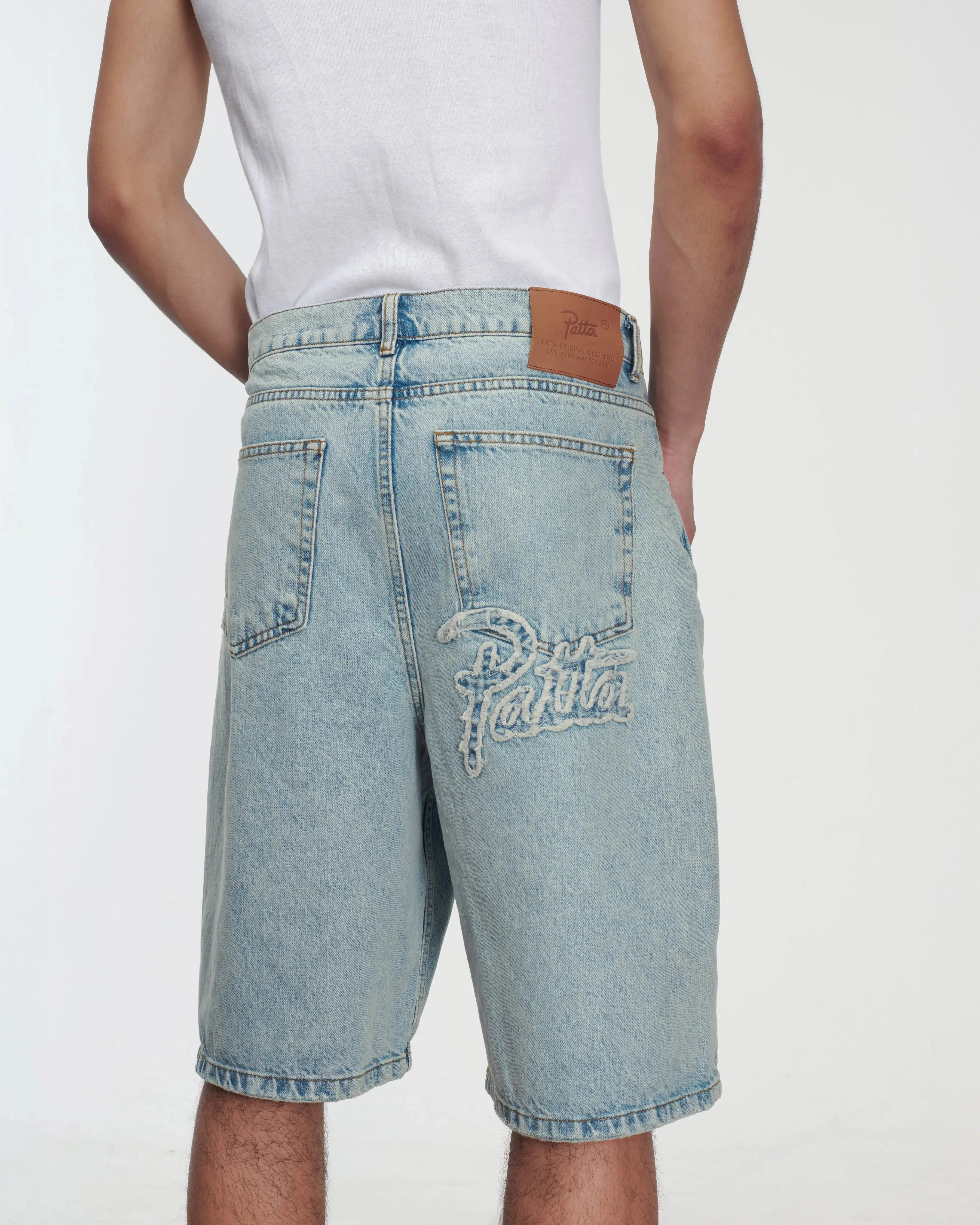 Patta Light Wash Denim Shorts (Light Blue Denim) - Image 4
