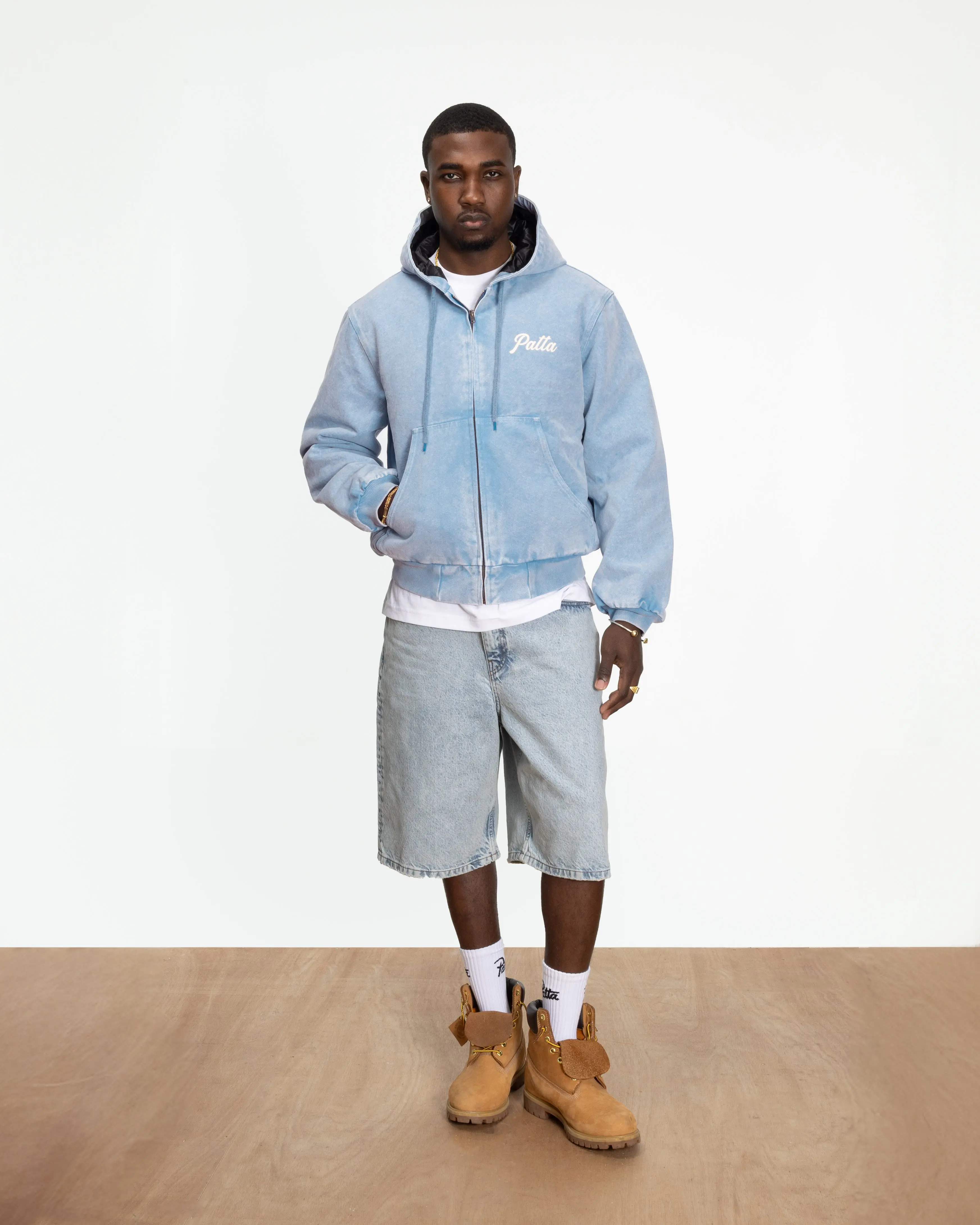 Patta Peace Canvas Hooded Jacket (Light Blue Denim) - Image 4