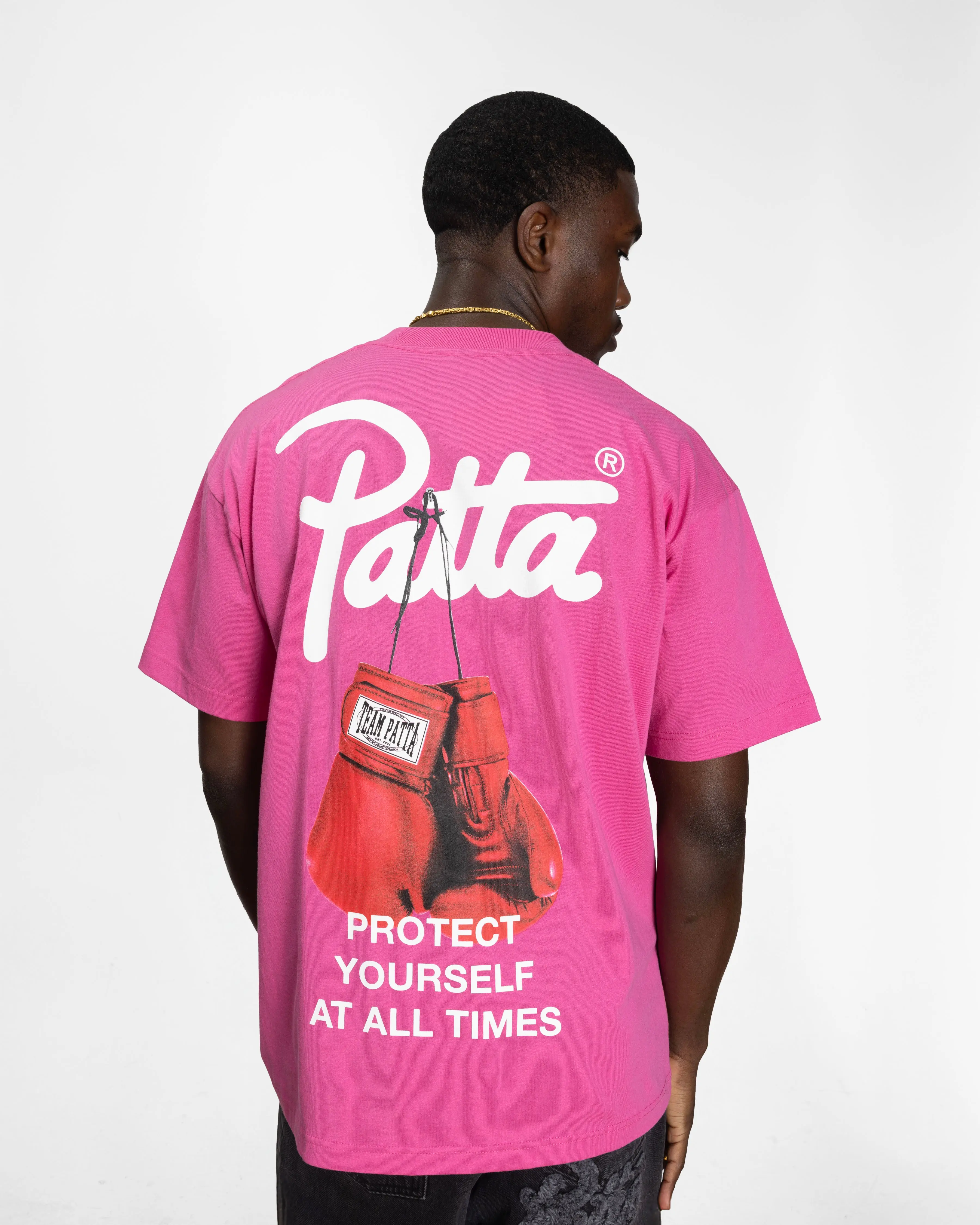 Patta Protect Yourself T-Shirt (Ibis Rose) - Image 3