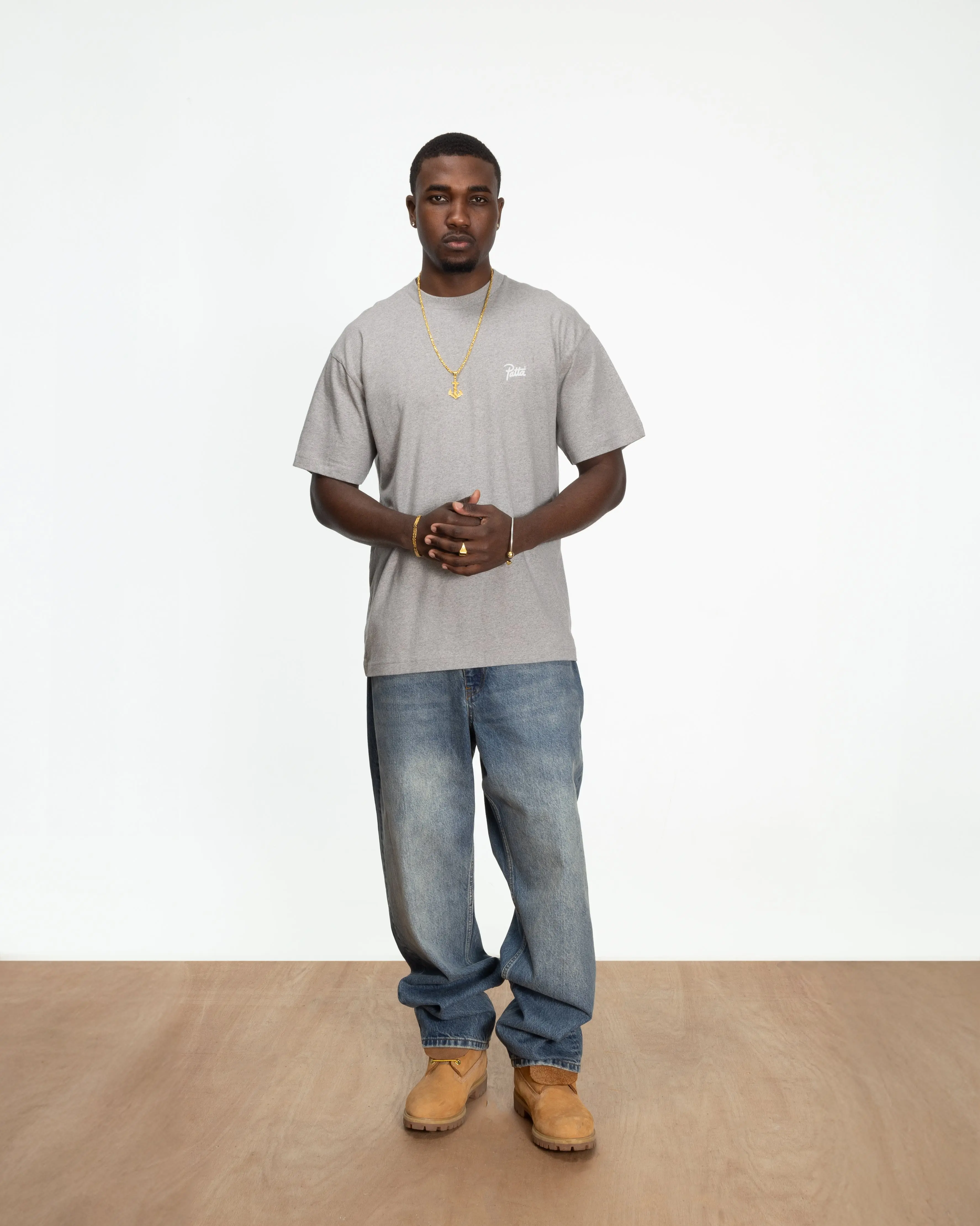 Patta Protect Yourself T-Shirt (Melange Grey) - Image 4