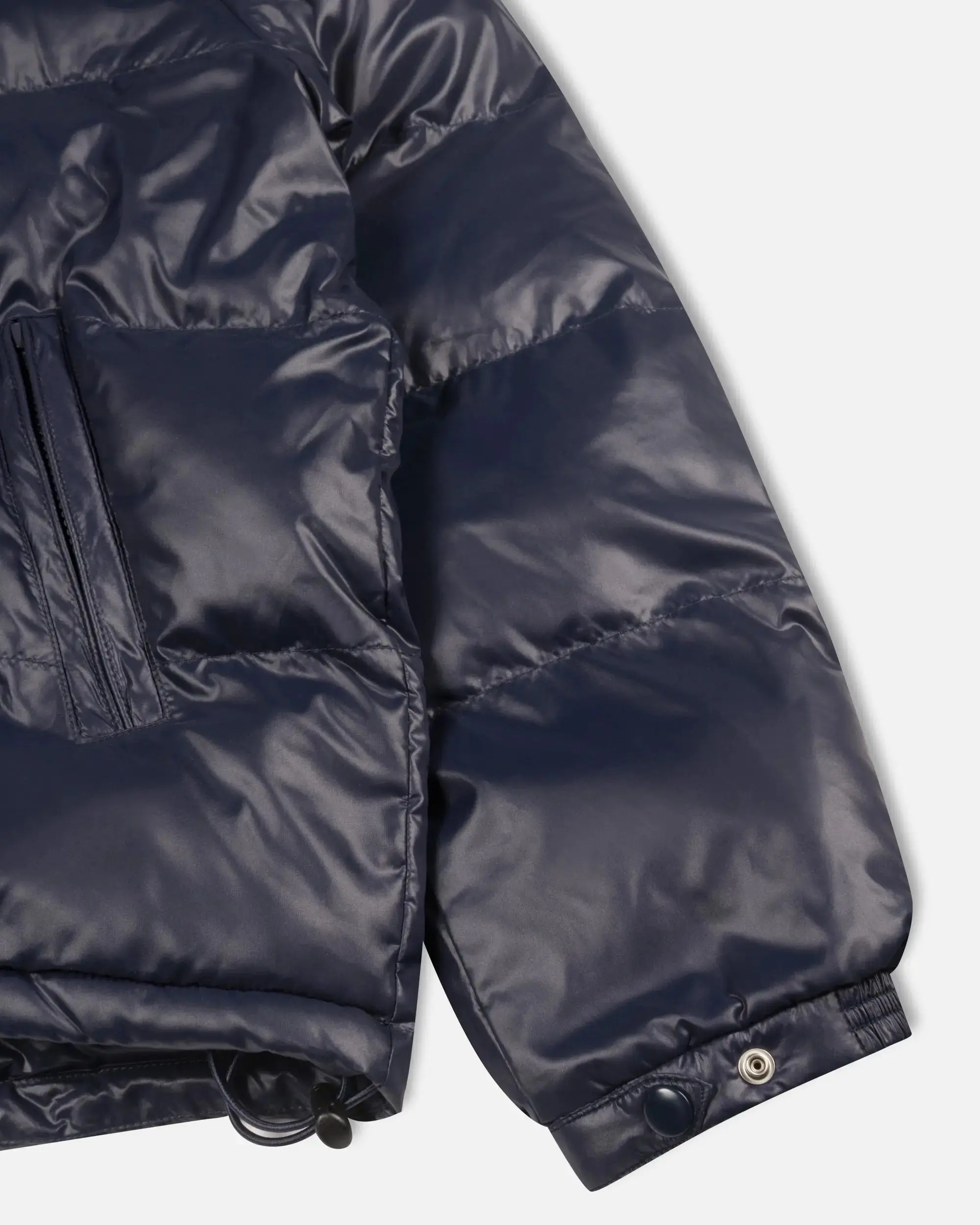 Patta Quilted Script Logo Puffer Jacket (Navy) - Image 4
