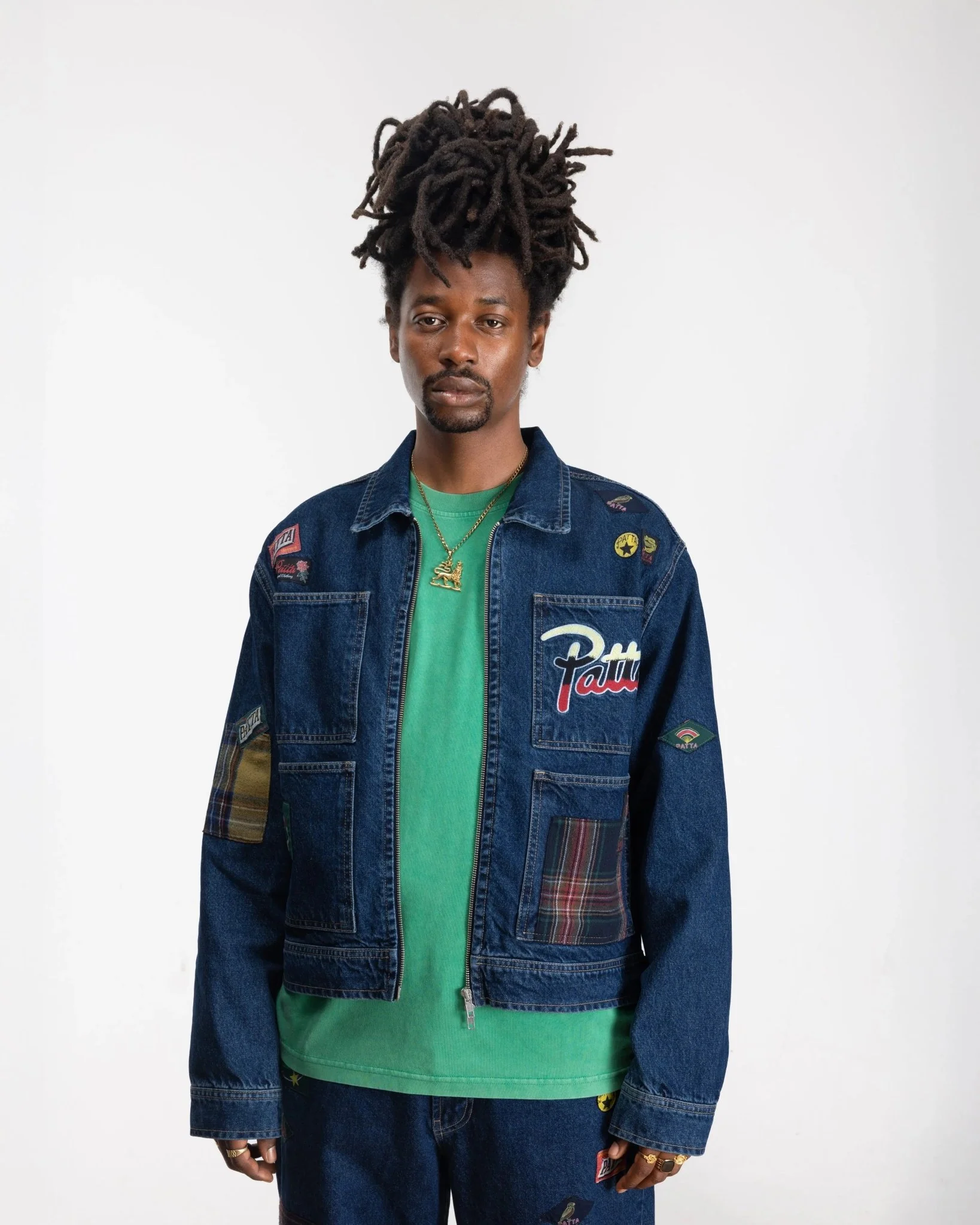 Patta Whole Lotta Labels Denim Jacket (Light Blue Denim) - Image 4